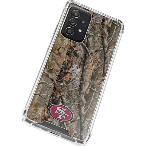 NFL San Francisco 49ers Realtree AP Camo Galaxy A72 5G Clear Case